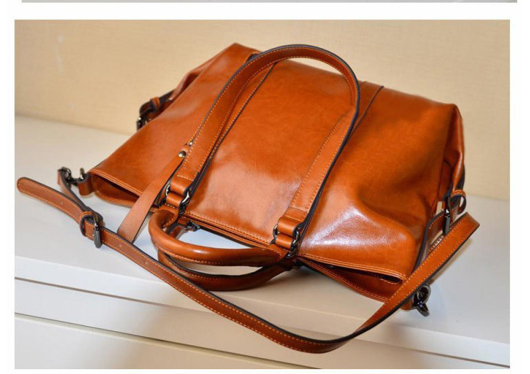 Sac  Cuir Ciré Bandoulière Élégant