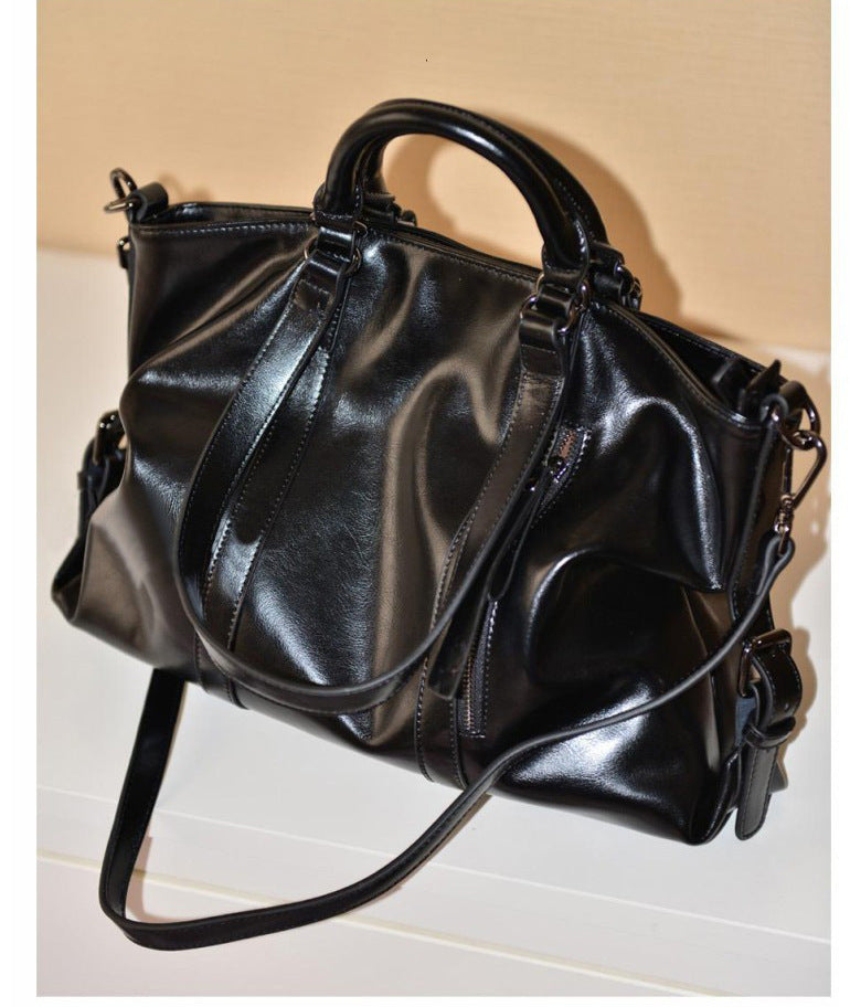Sac  Cuir Ciré Bandoulière Élégant