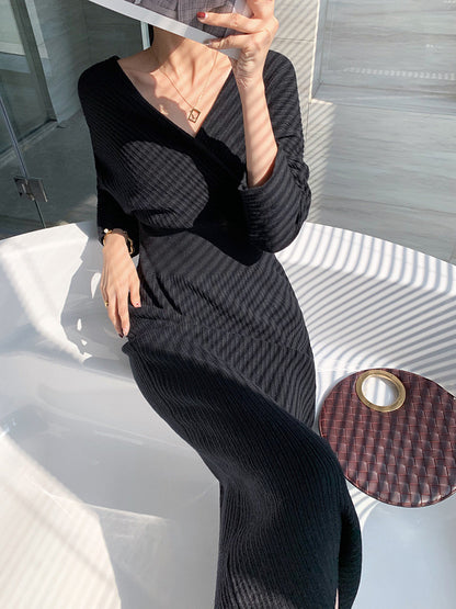 Robe jupe longue tricotée chic