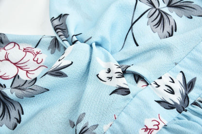 Robe plage fendue col V chic