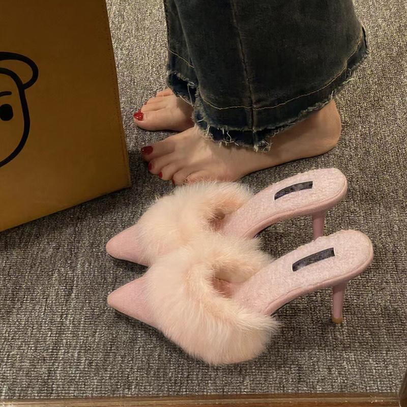 Sandales Fourrure Femme Chic