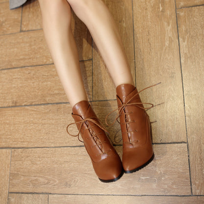 Bottes Femme Lacets Talon Haut