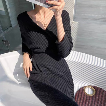 Robe jupe longue tricotée chic