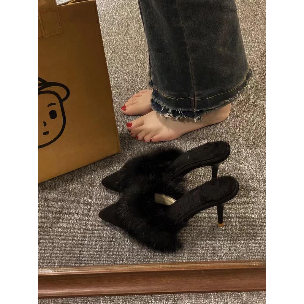 Sandales Fourrure Femme Chic